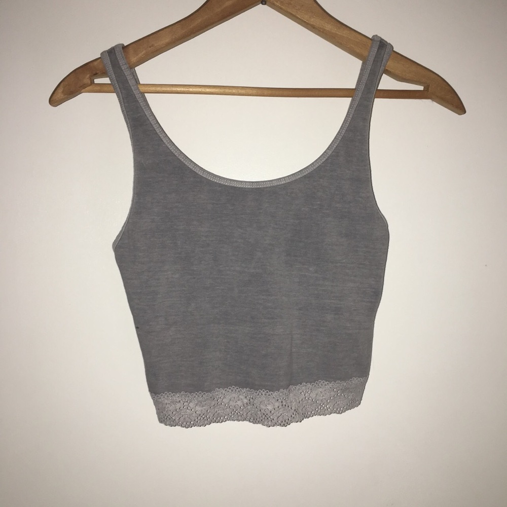 Grey Abercrombie crop top